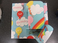 rainbow 1st birthday cake